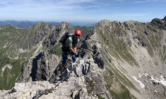 Mindelheimer Klettersteig, am Grat