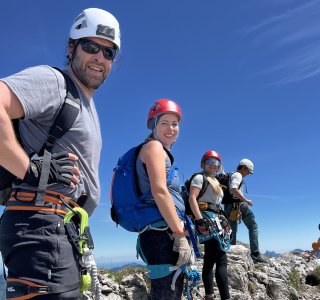 Gruppe am Hindelanfger Klettersteig