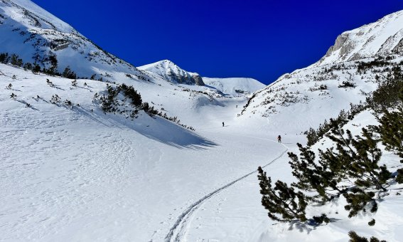 skispur, winterlandschaft, berge, schnee