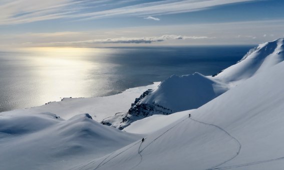 Skitouren Spitzbergen - traumhafte Gletscherlandschaften am Meer