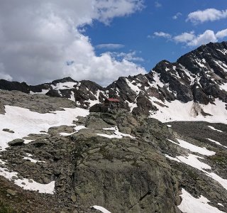 Berghütte, alpenüberquerung, panorama