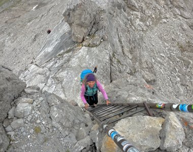 klettersteig, leiter, 1 person, heilbronner höhenweg