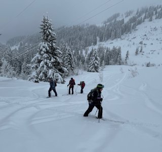 skitourengruppe im huettenzustieg