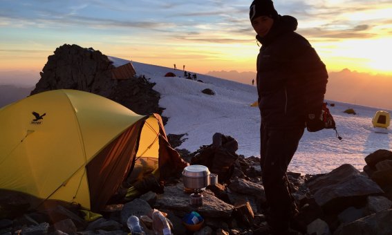 Zeltcamp am mt. blanc