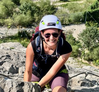 klettersteig schluesselstelle beim einstieg