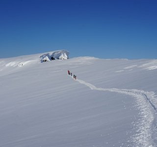 austiegsspur, skitourengruppe, skitourenreise tromsø