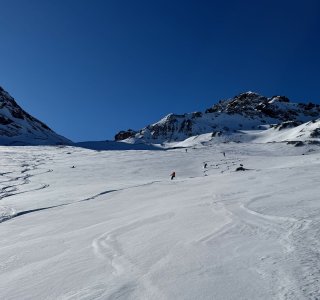 abfahrt vom kronenjoch, silvretta