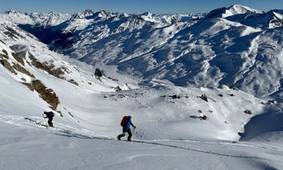 Heidelberger Hütte, Skitourenkurs, aufstieg zur lareinferner scharte