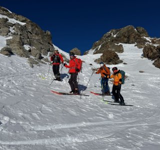 Skitourenkurs Fortgeschritten, abfahrt heidelberger spitze