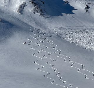 Skitourenkurs, abfahrt von der heidelberger scharte