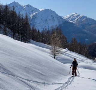 aufstieg, skitour planaval, valle d'aosta