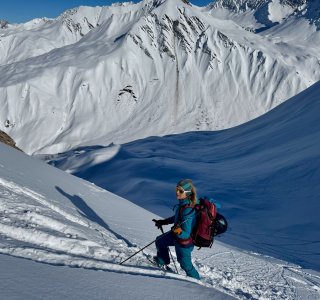 skitour  valle d'aosta, steiler aufstieg