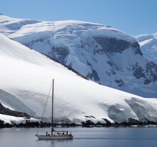 Ski & Sail Westgrönland, segelschiff, gletscher
