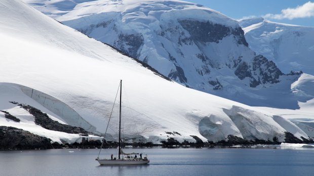 Ski & Sail Westgrönland, segelschiff, gletscher