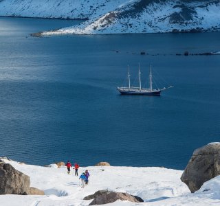 Ski & Sail Westgrönland, 3-master, bucht