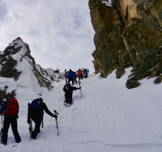 gruppe a einstieg zum Tverrfjellet couloir, narvik