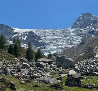 Riedgletscher, Aufstieg zur Bordier Hütte, Walliser Alpen