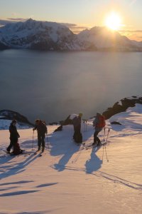 Lyngen 2020 Mitternachtsskitour auf den Nordmannviktinden am 13.05.