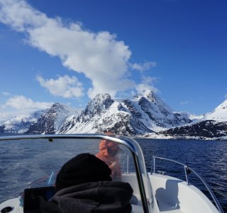 Lyngen 2020 Überfahrt zum Reindalstinden