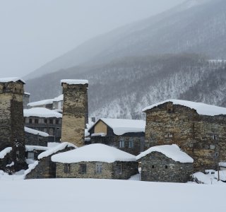 Ushguli, Svanetien, alte Häuser