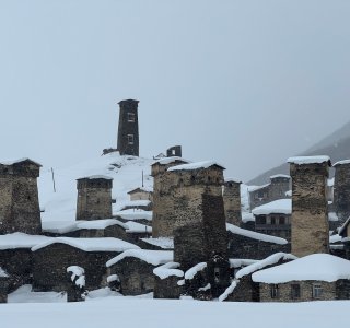 Ushguli, Towers, Winter, schnee