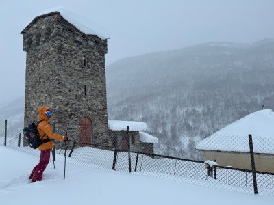 Ushguli, Tower, Lamaria, Skifahrer