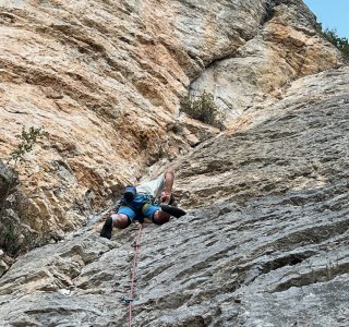 klettern in Orpierre,  Lost Scarlett 6a