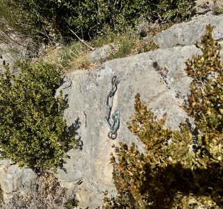 Orpierre, umlenker zum üben am wandfuß, kette mit 2 bolds