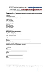 Konzertvertrag für Künstler mit Wohnsitz innerhalb Deutschlands