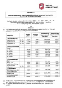 Kommunale Musikschule Gebührensatzung ab 01.09.2026