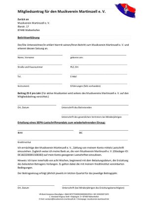 Mitgliedsantrag
