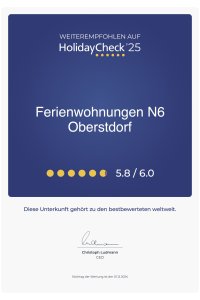German-certificate HolidayCheck 25
