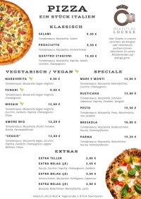 Pizza Speisekarte