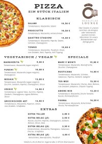 Pizza Speisekarte