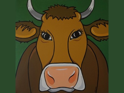 Kuh1 Acryl auf Leinwand 40x40cm