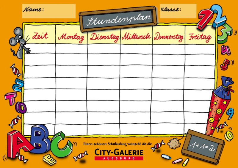 Stundenplan City Galerie Augsburg
