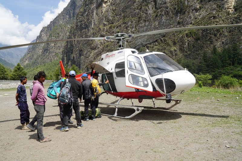 Hubschrauberflug Manang Nepal