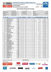 Intermediate Results Ski Jumping