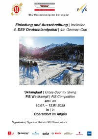 Ausschreibung 4. DSV Deutschland-Pokal Langlauf 2025