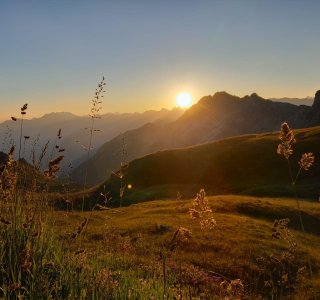 Sonnenuntergang Fiderepasshütte | © Anne Christine Kolvenbach | OASE alpin GmbH