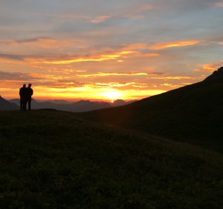 Sonnenuntergang Fiderepasshütte