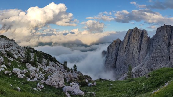 Blick vom Rifugio Coldai in das Valle di Zoldo