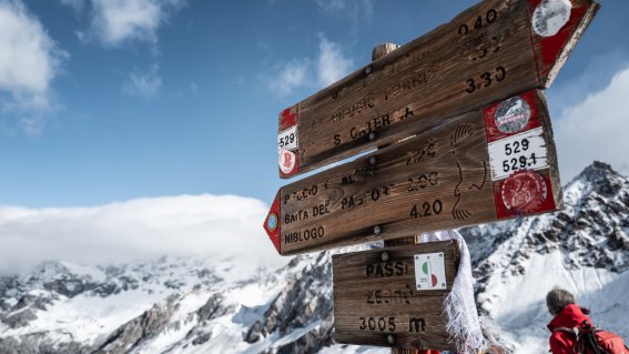 Ortler Höhenweg, Wegweiser | © Reiner Taglinger, OASE alpin GmbH