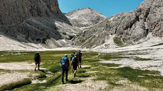 Klettersteigwoche im Rosengarten, Vigo di Fassa, Dolomiten, Italien
