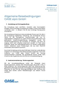 Allgemeine Reisebedingungen OASE alpin GmbH