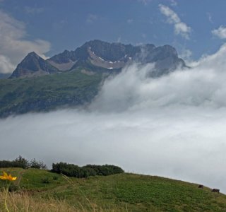 1. Tag - Blick vom Hochalp-Pass auf die Warther Berge