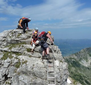 Auf dem Hindelanger Klettersteig sind absolute Trittsicherheit und Schwindelfreiheit erforderlich