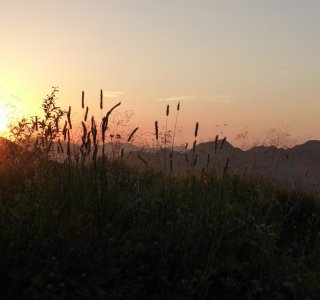 1. Tag - Sonnenuntergang am Kratzer hinter der Kemptner Hütte