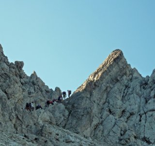 3. Tag - Die letzten Meter zur Seescharte (2.664 m) erfordern ein wenig Kletterei