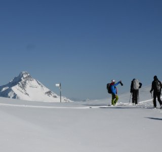 1. Tag - Am Hochalppass (1.938 m) mit Blick auf den Biberkopf (2.599 m), den südlichsten Gipfel Deutschlands